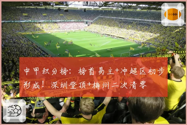 中甲积分榜:榜首易主+冲超区初步形成!深圳登顶+梅州二次清零